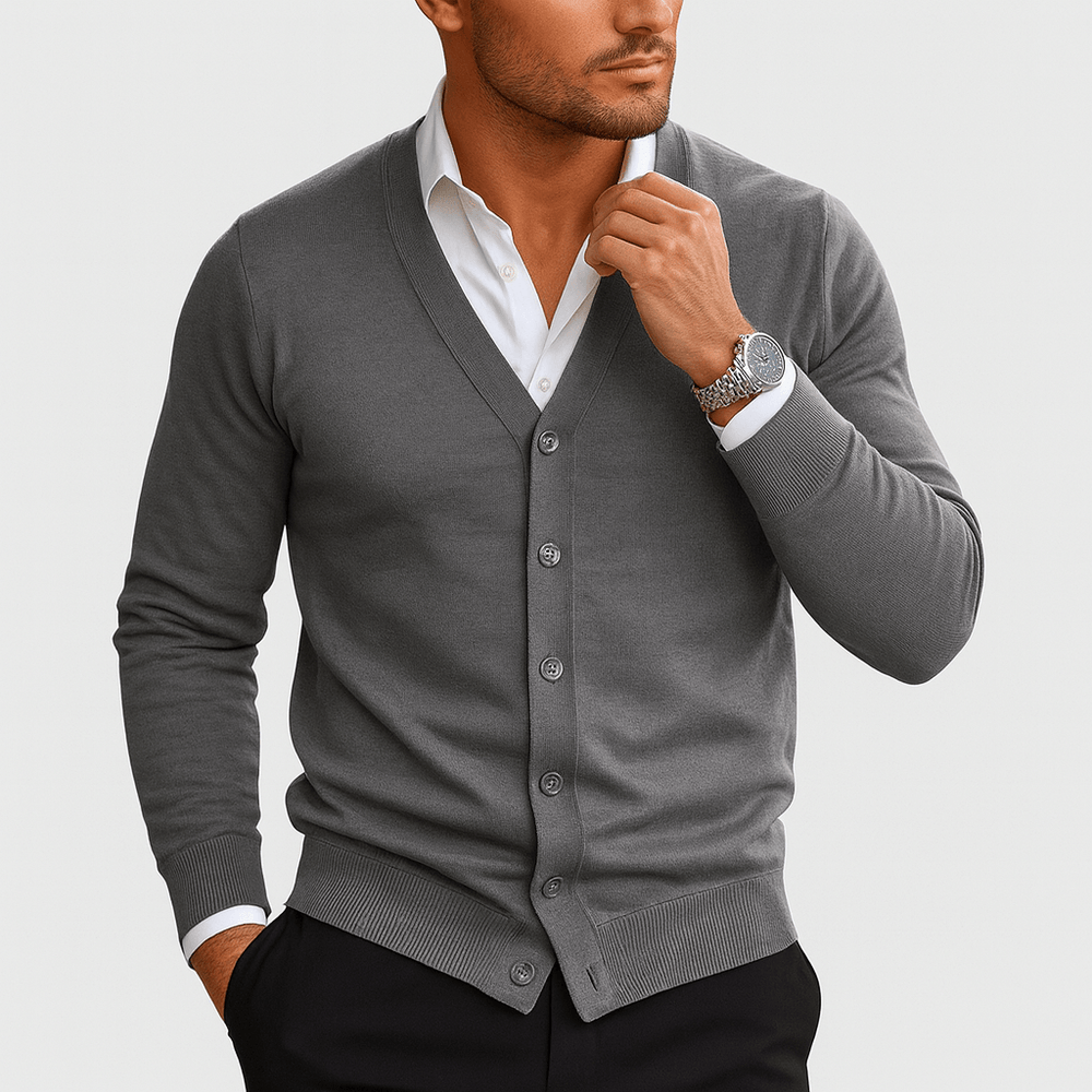 Cardigan Maille Fine Col V Élégant - vue 2