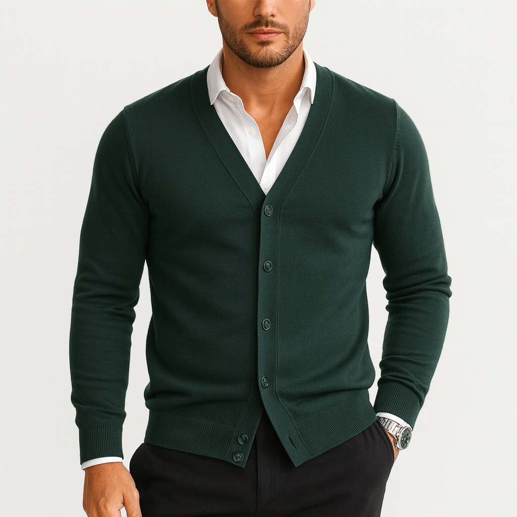 VogeLuxe | Gilet en maille classique à col en V pour homme 4