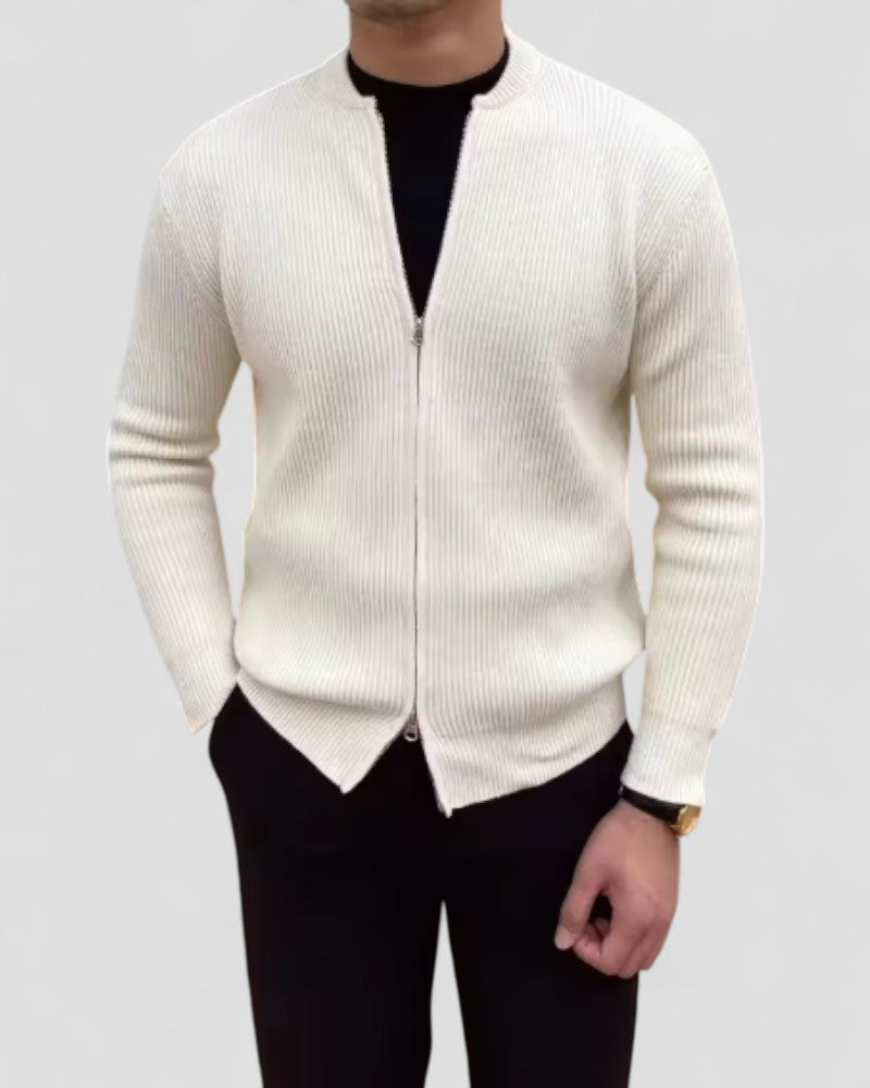VogeLuxe | Gilet en maille côtelée zippé pour homme 3