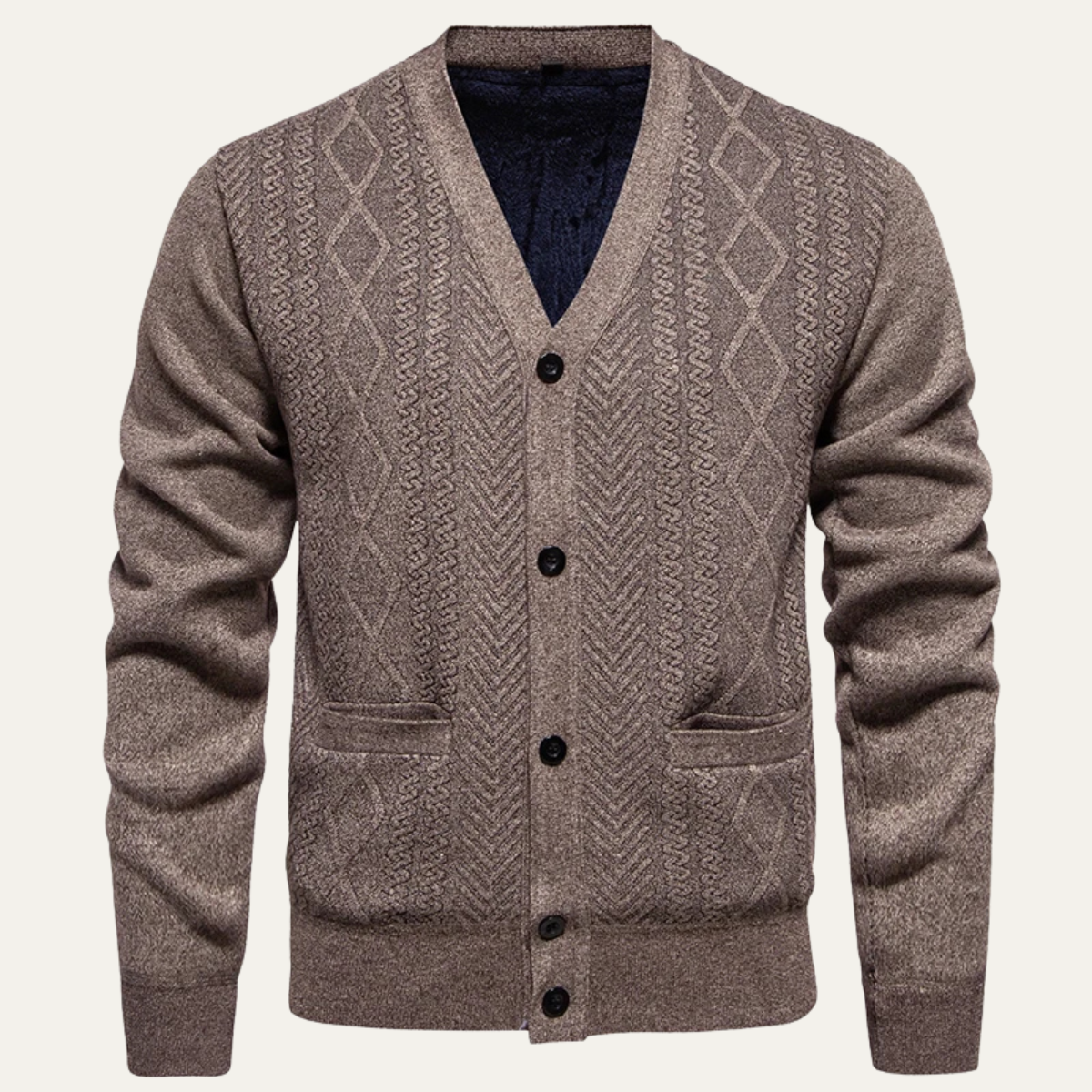 Gilet Homme Maille Texturée Col V Élégant - PanierRoyale