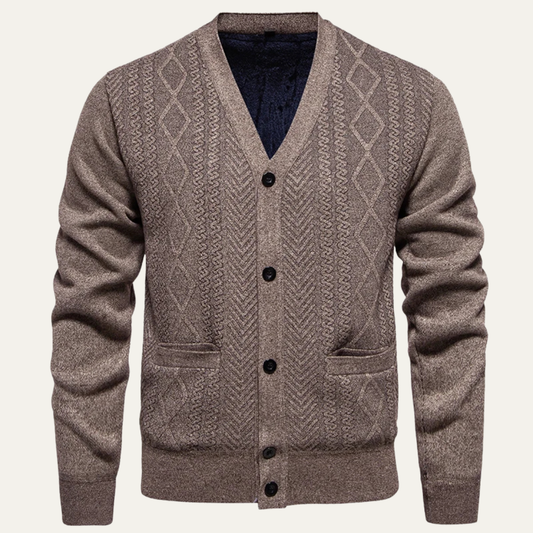 Gilet Homme Maille Texturée Col V Élégant - PanierRoyale
