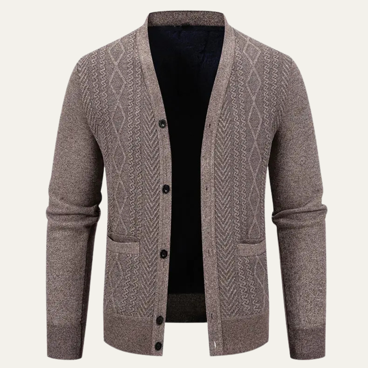VogeLuxe | Gilet en maille texturée à col en V pour homme 1