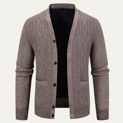 VogeLuxe | Gilet en maille texturée à col en V pour homme 1