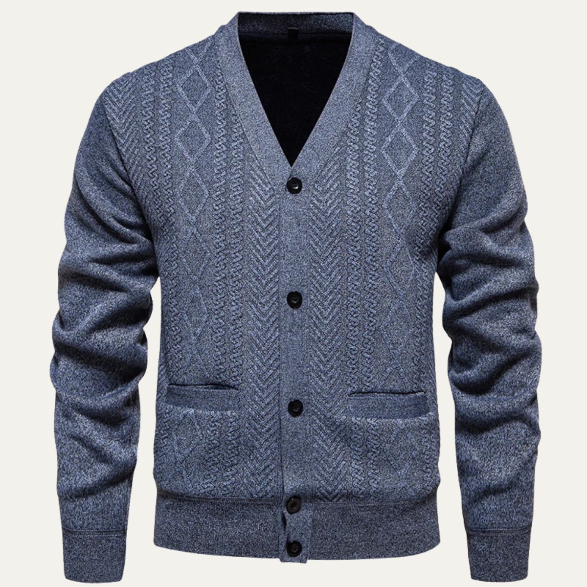 VogeLuxe | Gilet en maille texturée à col en V pour homme 11