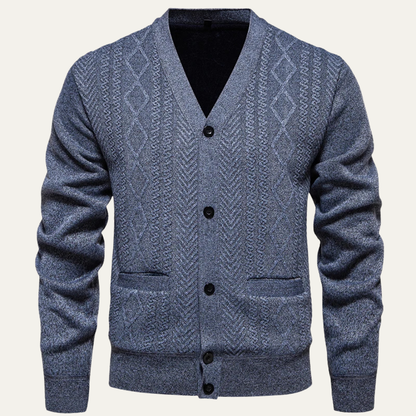 VogeLuxe | Gilet en maille texturée à col en V pour homme 11