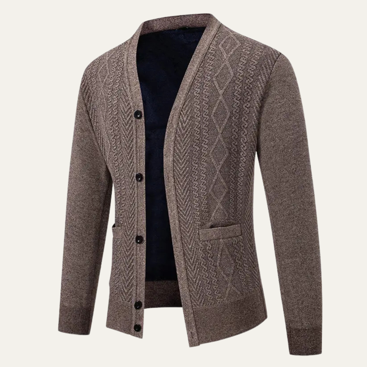 VogeLuxe | Gilet en maille texturée à col en V pour homme 2