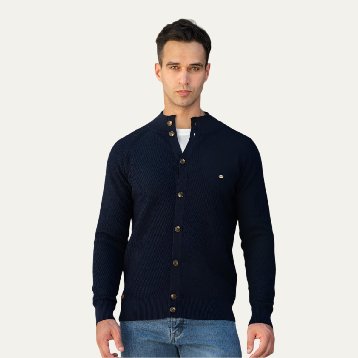VogeLuxe | Gilet en maille texturée élégant pour homme 8