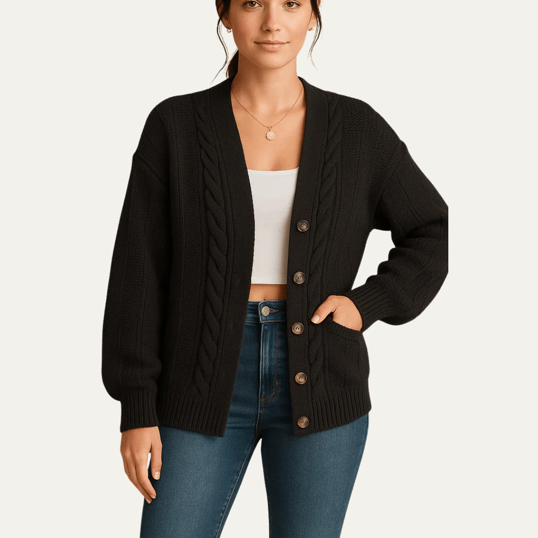 VogeLuxe | Gilet en maille torsadée confortable pour femme 2