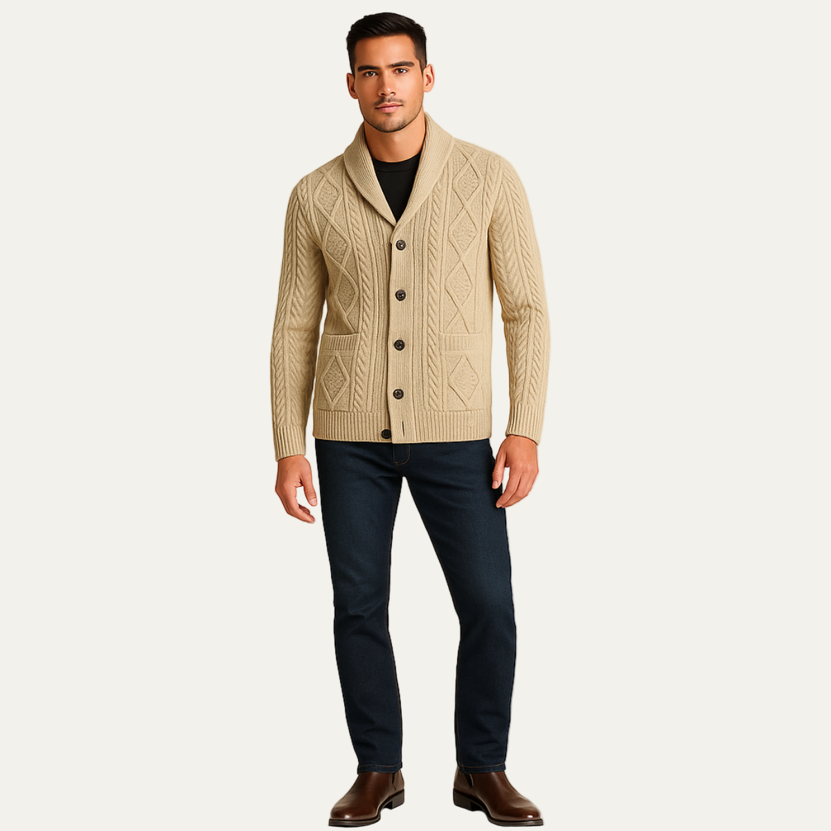VogeLuxe | Gilet en maille torsadée confortable pour homme 1