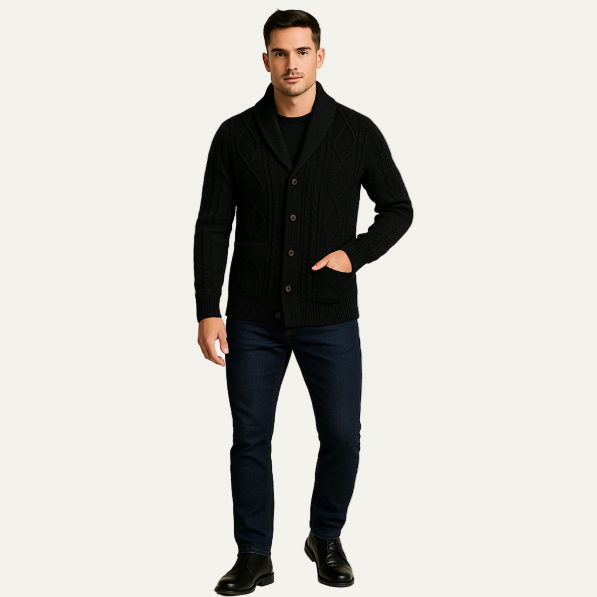 VogeLuxe | Gilet en maille torsadée confortable pour homme 4
