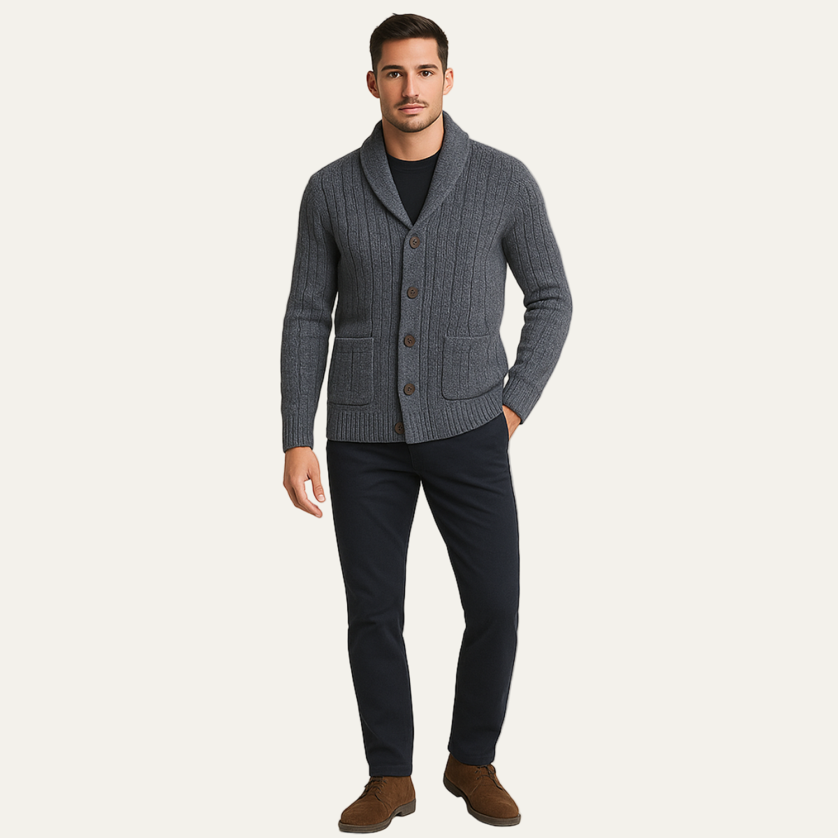 VogeLuxe | Gilet en maille torsadée confortable pour homme 6