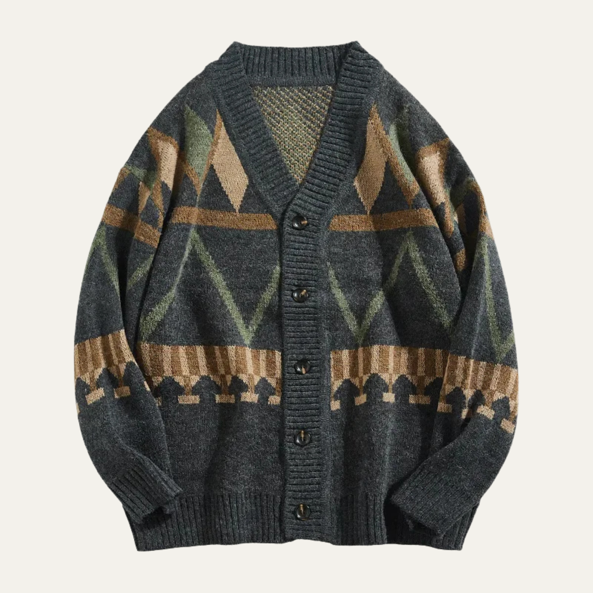 VogeLuxe | Gilet homme à col en V et motif jacquard géométrique 0
