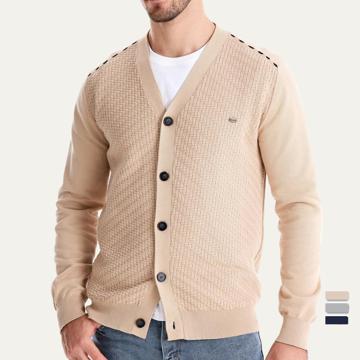 VogeLuxe | Gilet homme col V à boutons 1