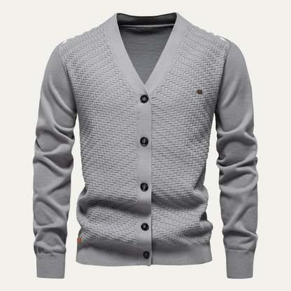 Gilet Homme Col V en Coton Boutonné