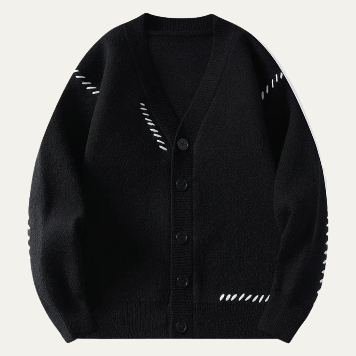 VogeLuxe | Gilet homme col V à boutons noirs 5