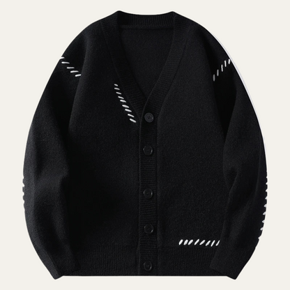 Gilet Homme Col V Noir Élégant