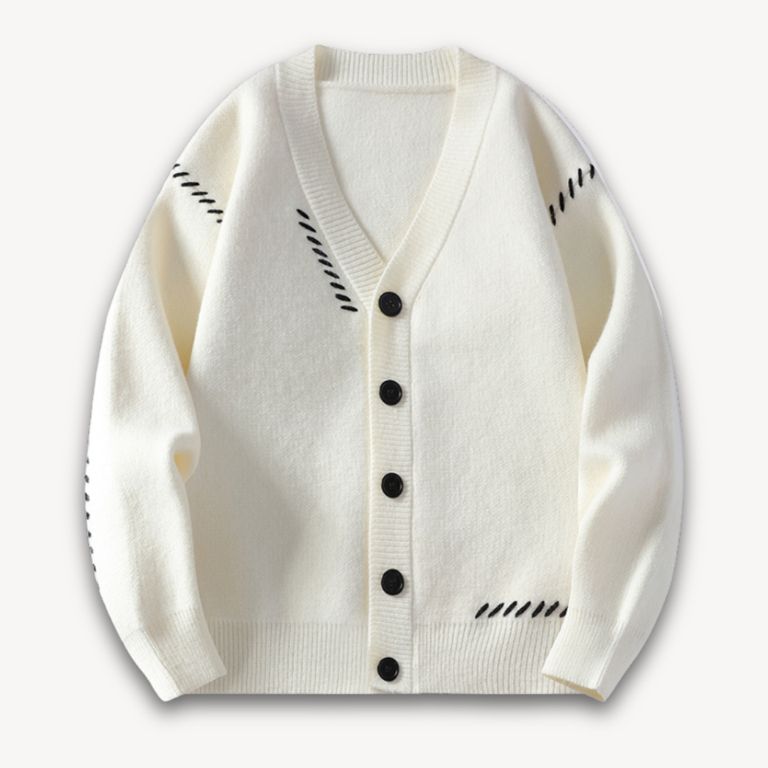Gilet Homme Col V Décontracté avec Surpiqûres Visible