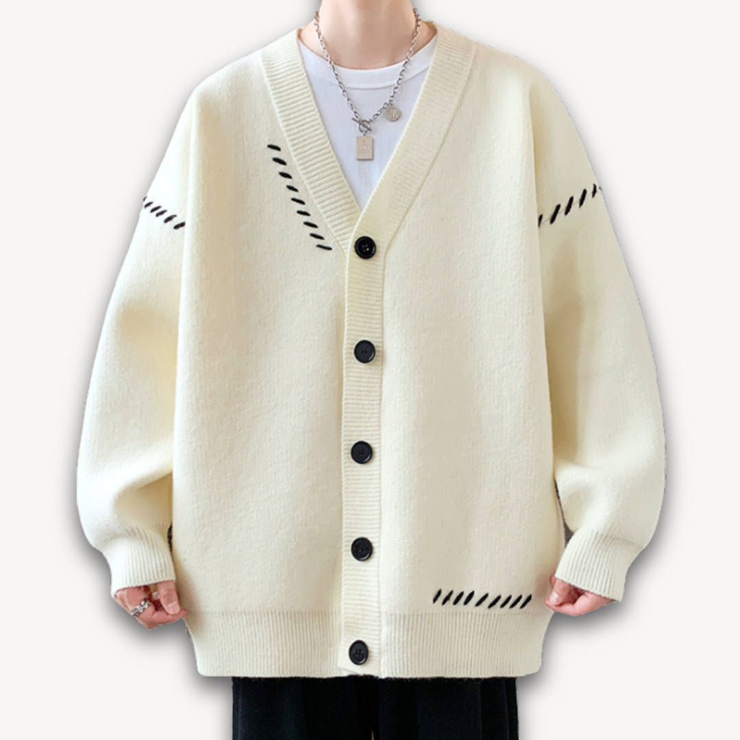 VogeLuxe | Gilet homme col V avec surpiqûres apparentes 5