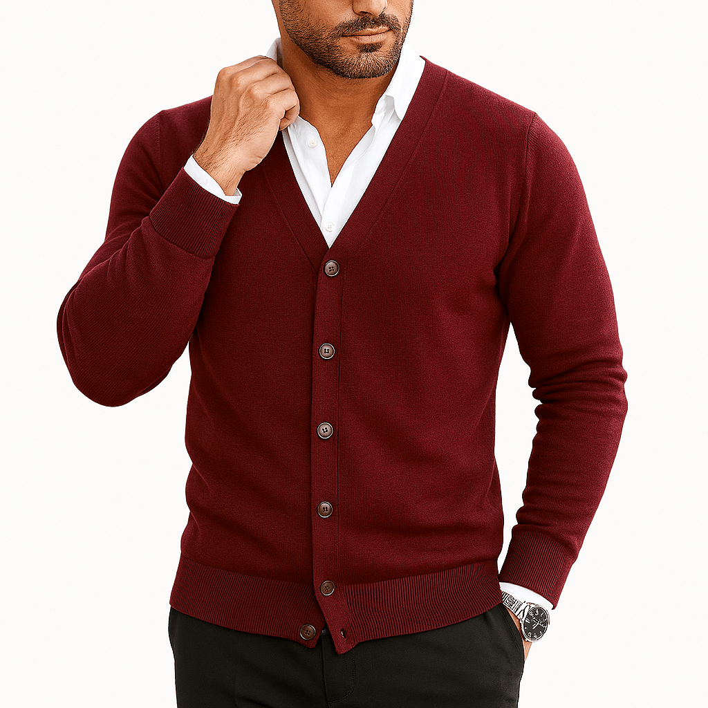 Cardigan Homme Slim Fit Col V