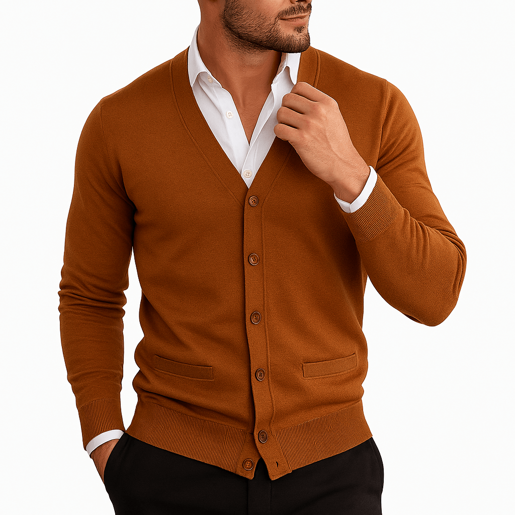 Cardigan Homme Slim Fit Col V