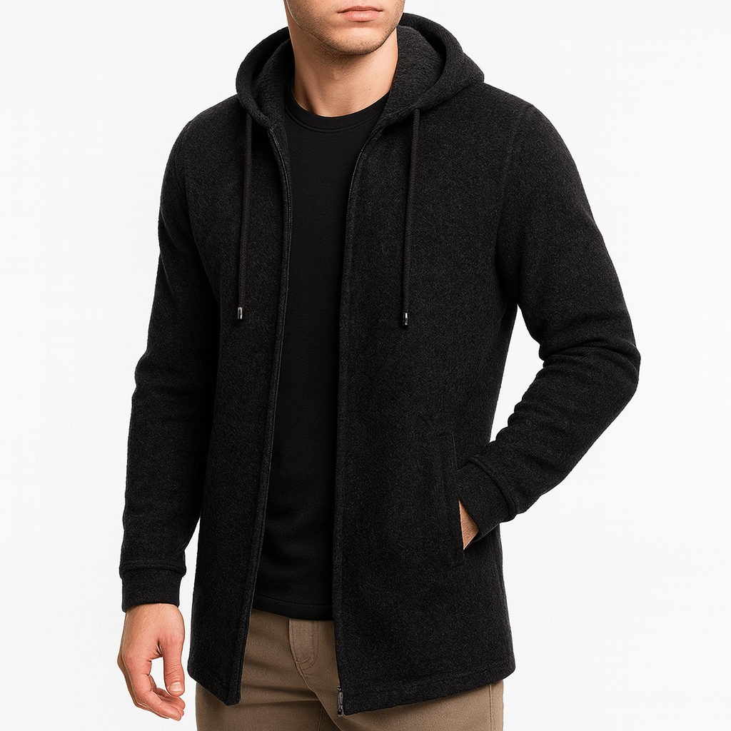 VogeLuxe | Gilet long à capuche pour homme 1