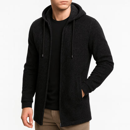 VogeLuxe | Gilet long à capuche pour homme 1