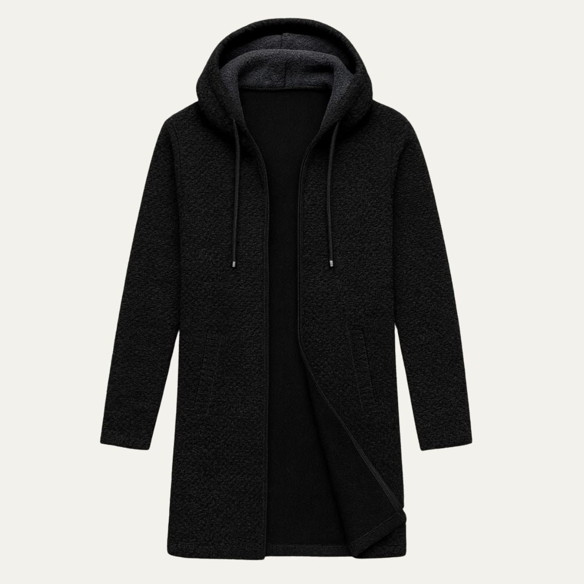 Gilet long à capuche homme hiver chaud et léger