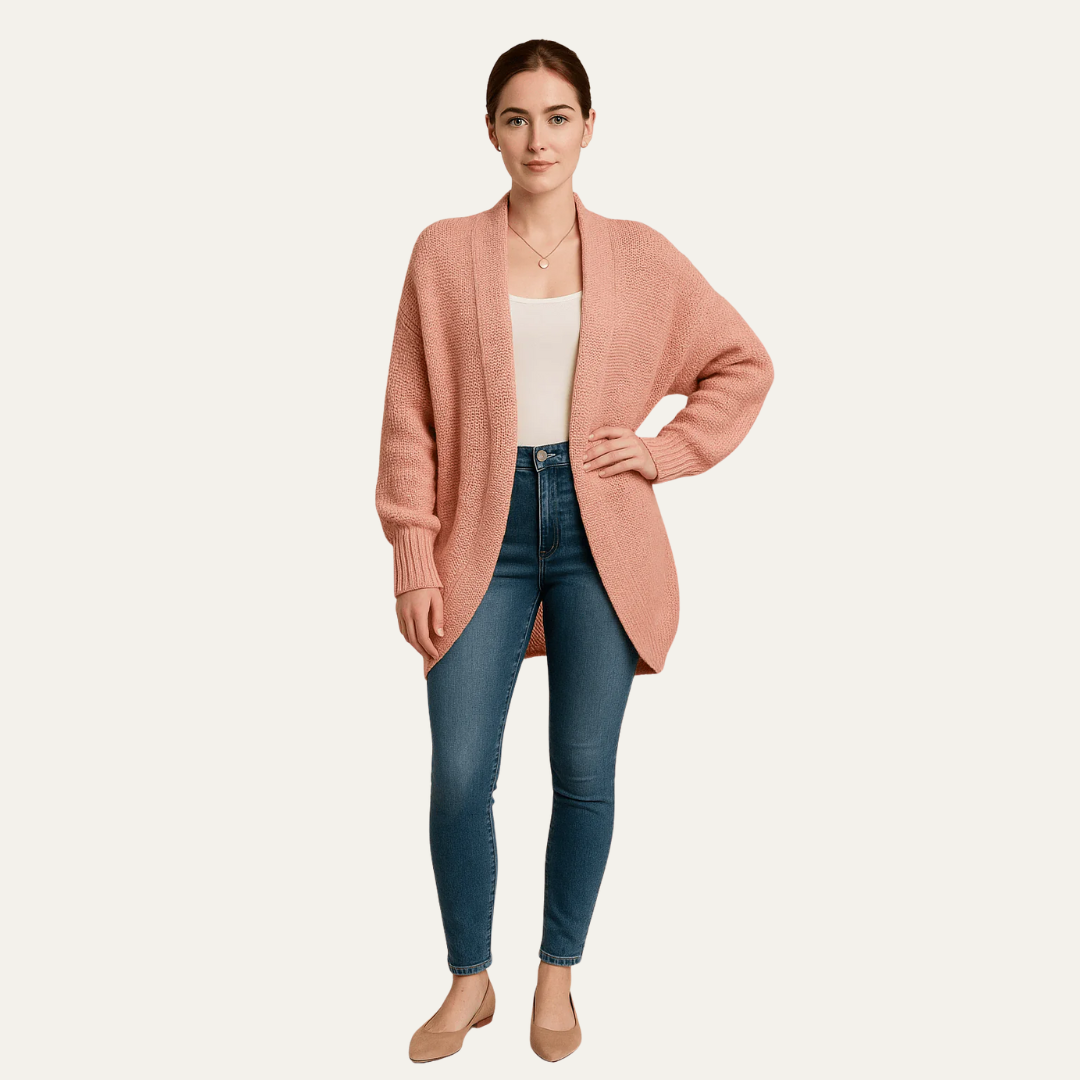 Gilet femme long doux et décontracté col châle