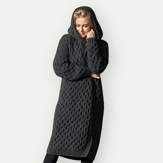 Gilet femme long en maille épaisse et chaud - PanierRoyale