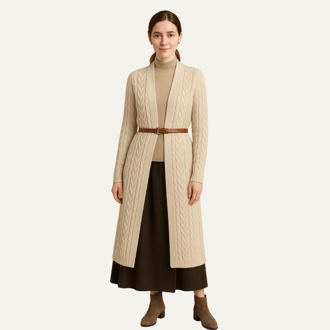Gilet femme long en tricot épais et chaud - PanierRoyale