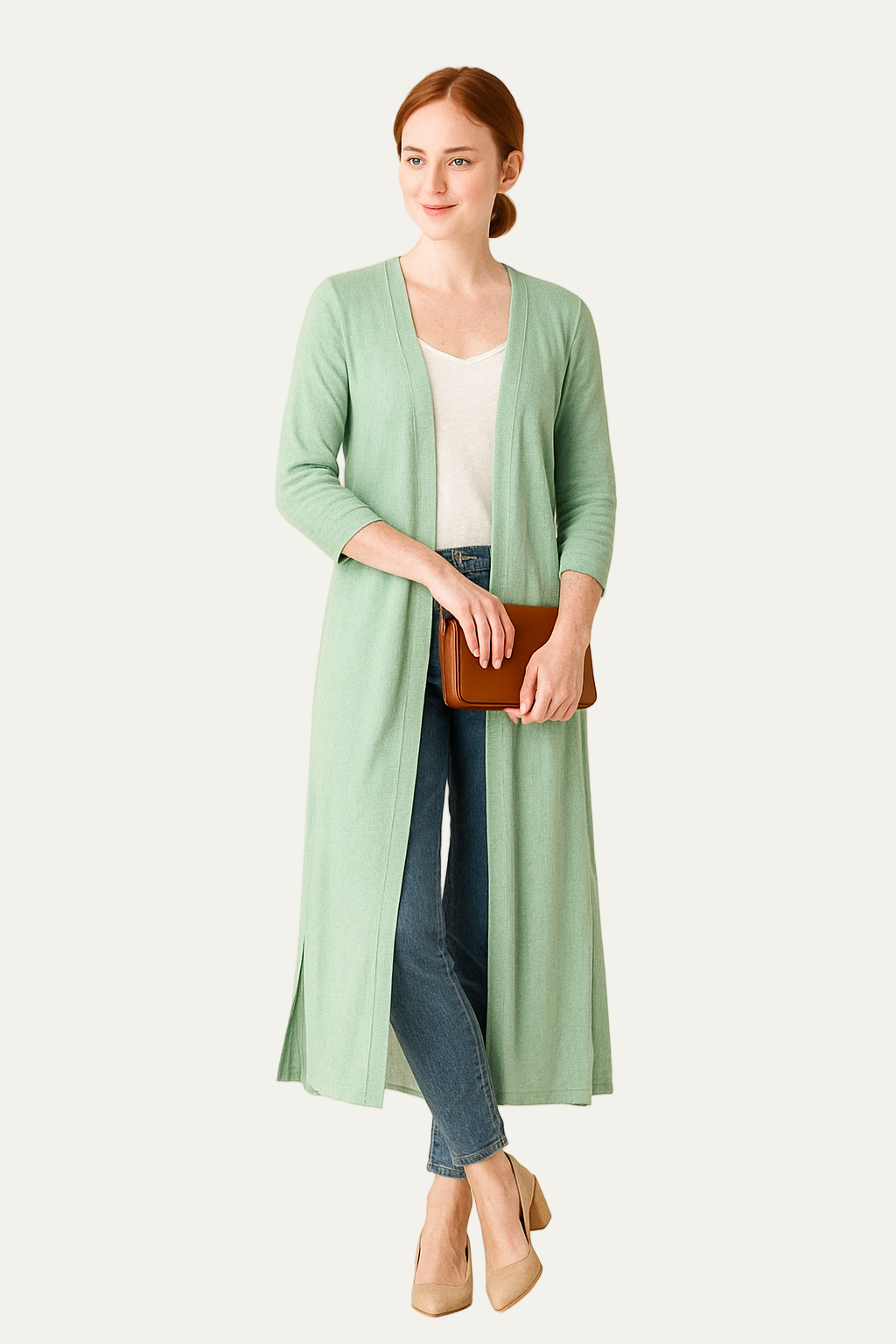 Gilet femme long décontracté