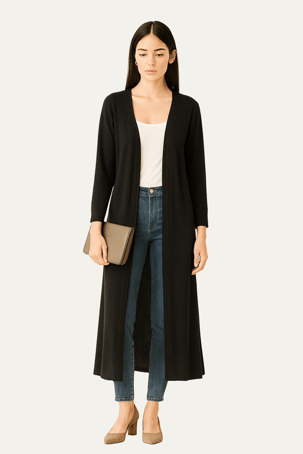 VogeLuxe | Gilet long ouvert pour femme 4