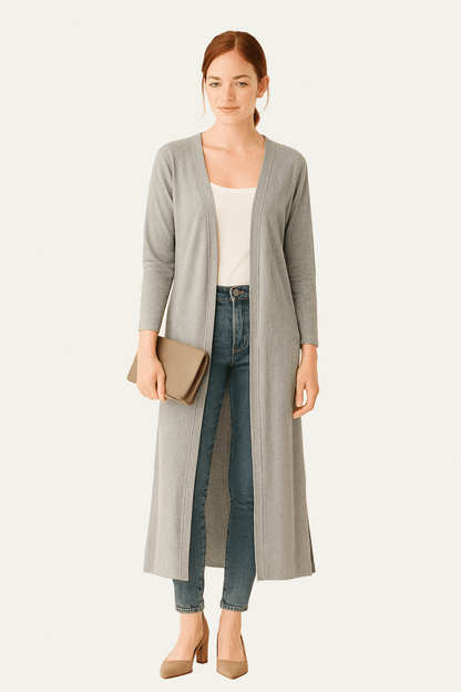 VogeLuxe | Gilet long ouvert pour femme 6