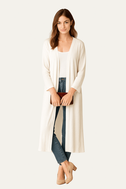 Gilet femme long décontracté
