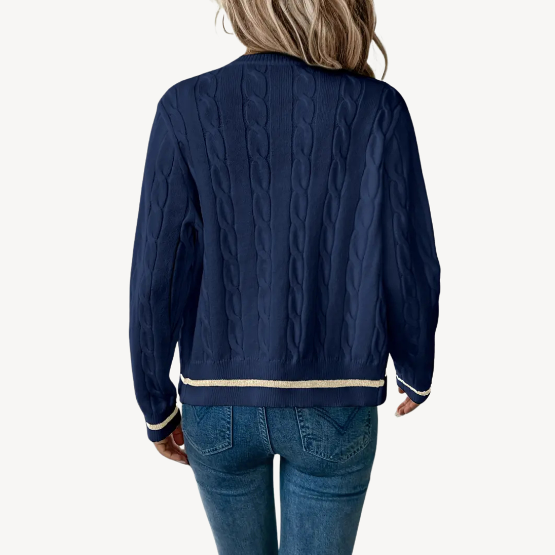 VogeLuxe | Gilet long simple à manches longues pour femme 1