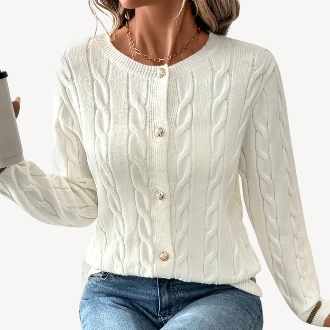 VogeLuxe | Gilet long simple à manches longues pour femme 2