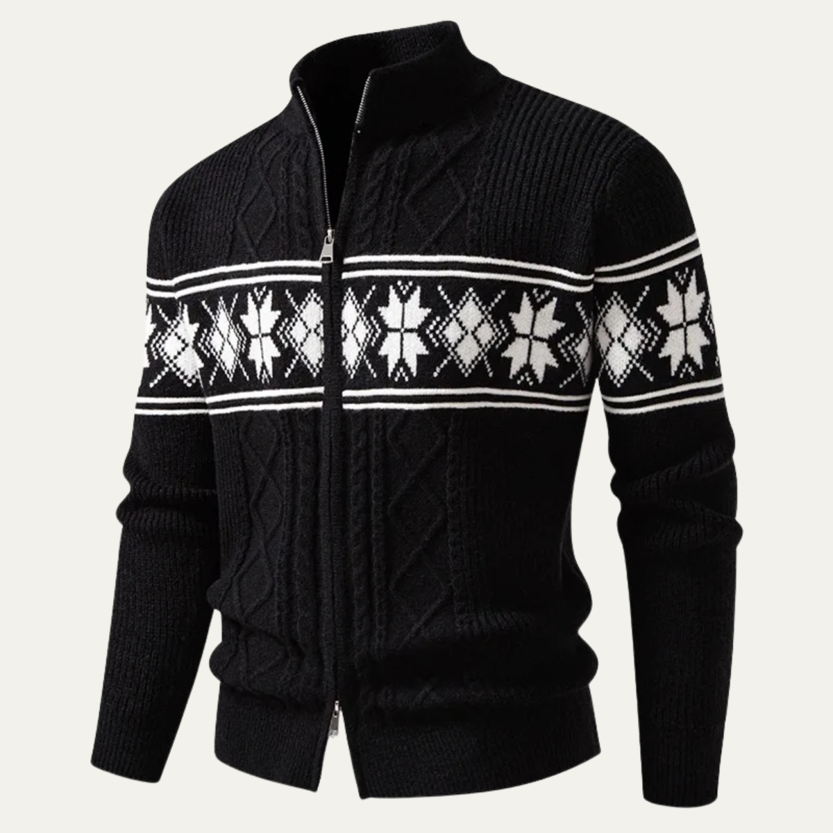 Gilet Homme Long Zippé Chauffant Style Nordique - PanierRoyale