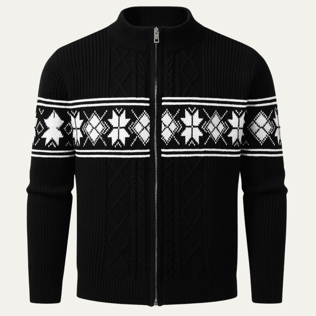VogeLuxe | Gilet long zippé à col montant pour homme, style nordique 1