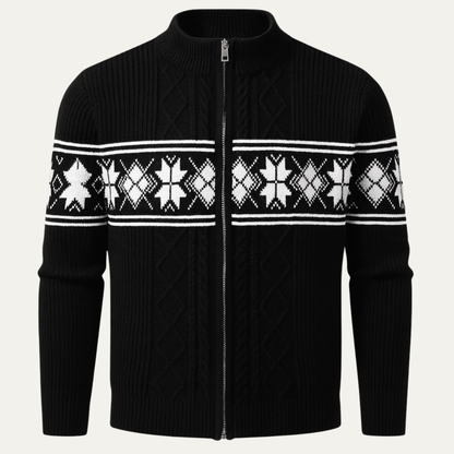 VogeLuxe | Gilet long zippé à col montant pour homme, style nordique 1