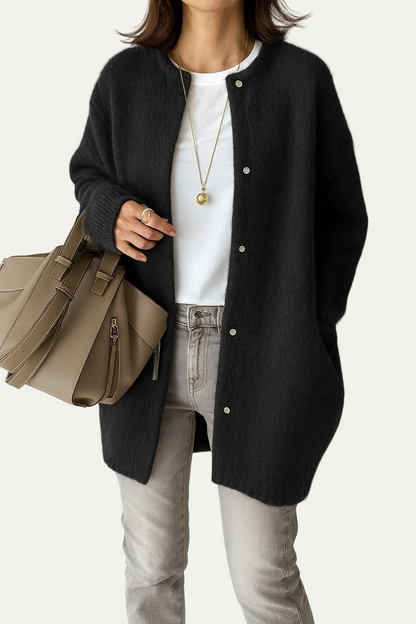 Gilet femme mi-long doux et chaud en peluche