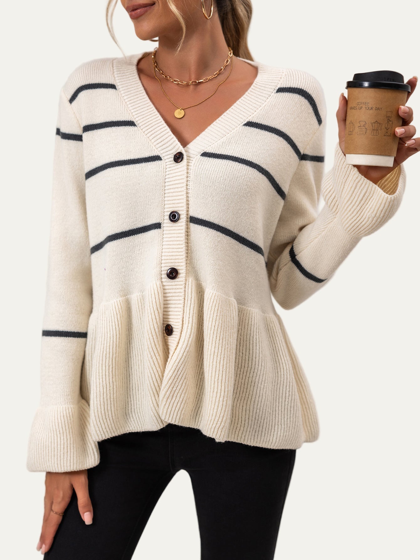 Gilet femme rayé élégant été - PanierRoyale