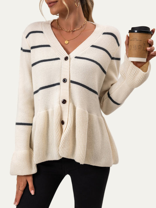 Gilet femme rayé élégant été - PanierRoyale