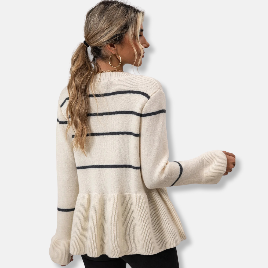 VogeLuxe | Gilet péplum rayé pour femme 4