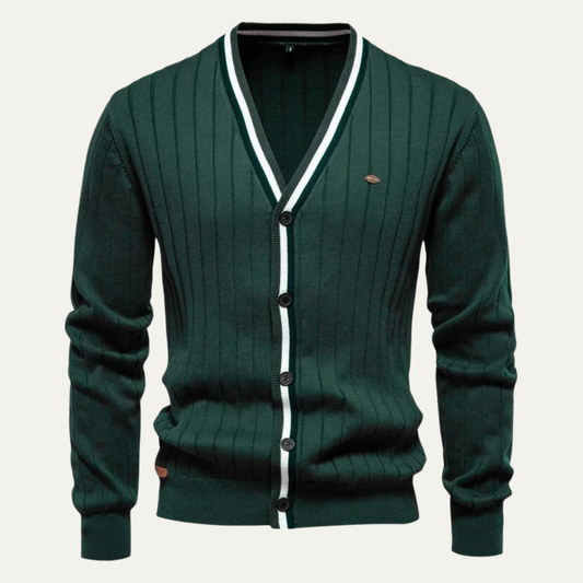 Gilet Homme Rayé Col V Élégant - PanierRoyale