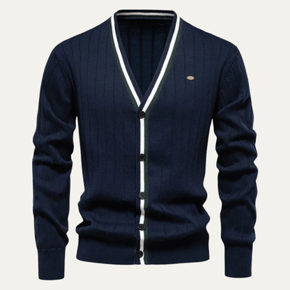 Gilet Homme Rayé Col V Élégant