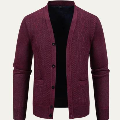 VogeLuxe | Gilet texturé à col en V pour homme 1