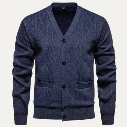 Gilet en maille épaisse pour homme avec col en V