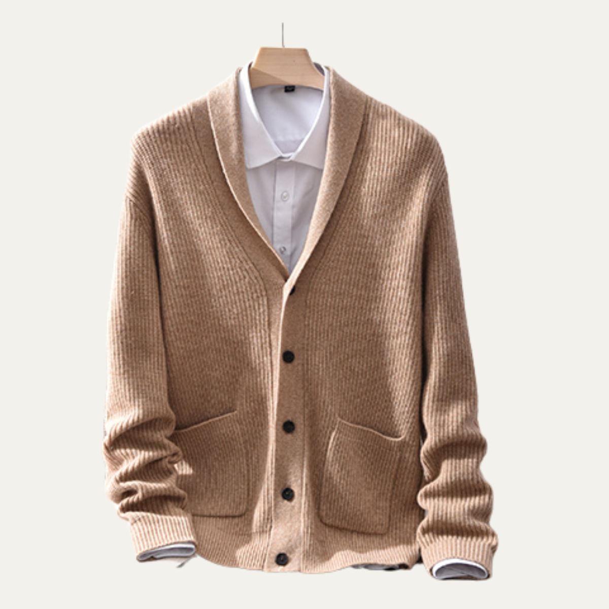 VogeLuxe | Gilet tricoté à col châle pour homme 0