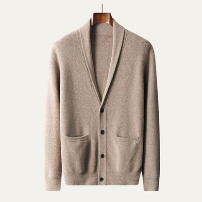 VogeLuxe | Gilet tricoté à col châle pour homme 1