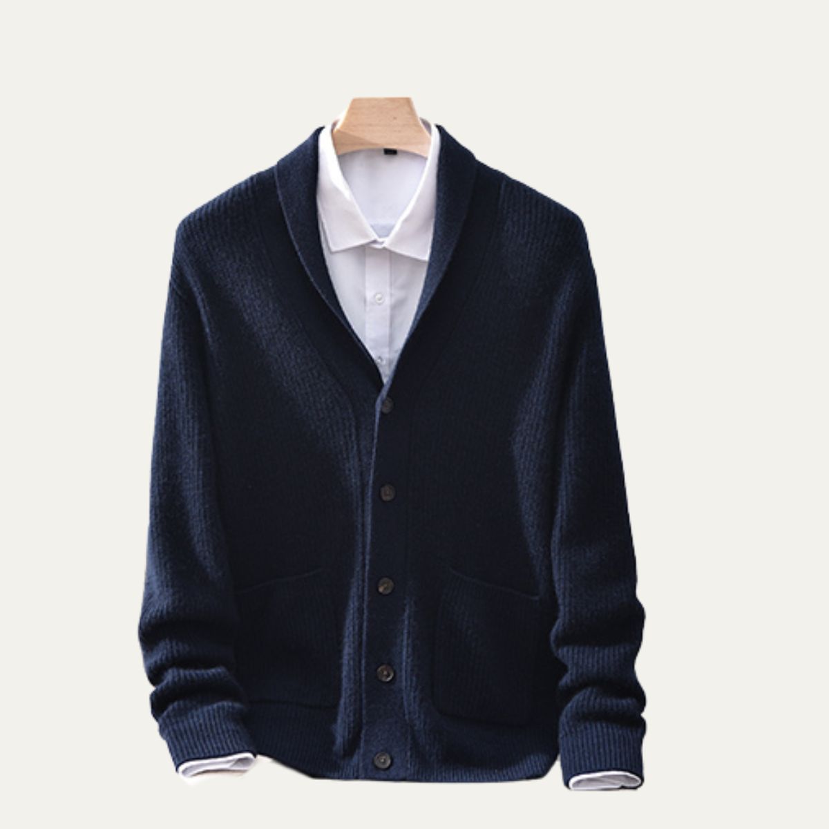 VogeLuxe | Gilet tricoté à col châle pour homme 8